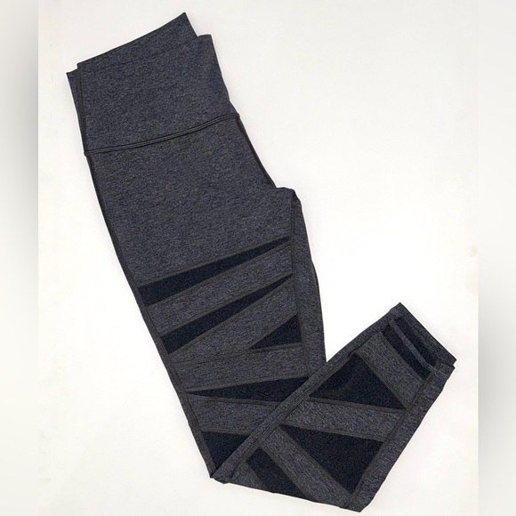 Lululemon Athletic Charcoal & Black Leggings Wunder Under HR Tight SE Tech sz 12 - Picture 8 of 10